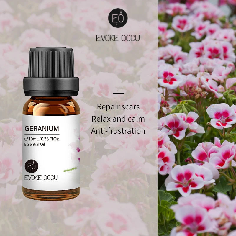 EVOKE OCCU 10mL Essential Oil, Lavender Jasmine Rose Vanilla Pure Natural Oil for Diffuser Humidifier Massage Candle Soap Making
