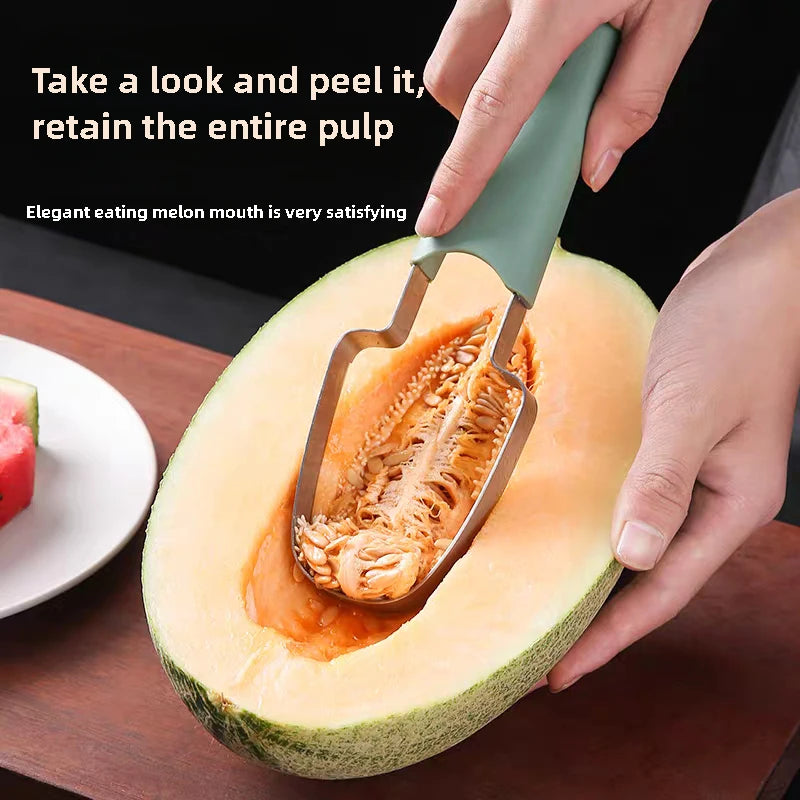 Watermelon Cutting Tool,Stainless Steel Fruit Watermelon Fork Slicer Cutter, Cutting Tool Fork Slicer Knife Set for Home Kitchen