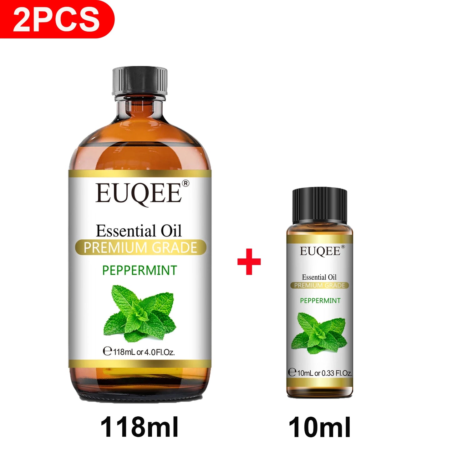 EUQEE 2PCS Natural Plant Essential Oil For Aromatherapy,Buy 118ml, Get 10ml For Free, Lavender Eucalyptus Vanilla Essential Oils