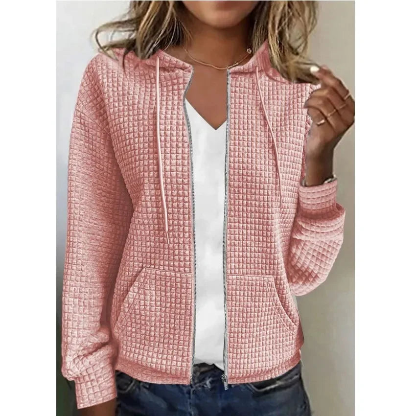 Long Sleeve Women Hoodid Jacket Y2k Zipper Hooded Cardigan Tops Fashion Casual Sweatshirt Coat 2024 Autumn Winter New Outer Wear