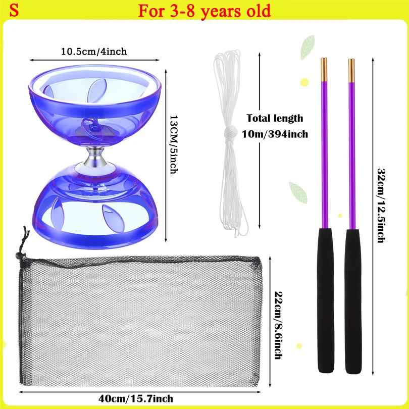 Portable Diabolo Chinese Yoyo Diabolo Set Portable Fitness Gear For Adults Kids Elderly Outdoor Indoor Agility Exercise