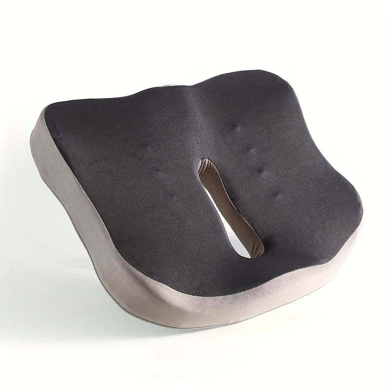 1pc Memory Foam Seat Cushion - 3D Ergonomic Support| Light Green & Grey, Washable Polyester, Car/Office Essentials Home Decor