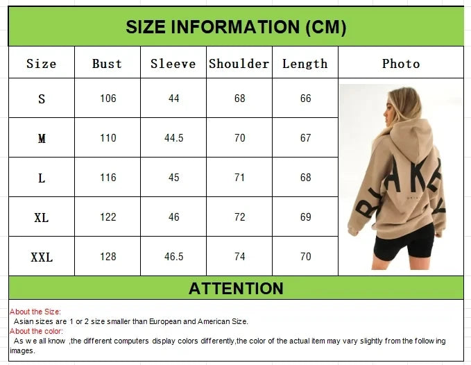 2025 New Women's Hoodie Autumn Winter Fashion Printed Thickened Versatile Long Sleeve Loose Women's Top
