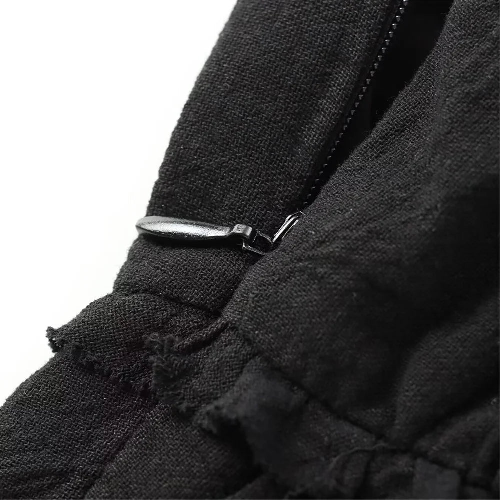 BMURHMZA 2024 Summer New Product Women's Fashion Sleeveless Sexy Midi Layered Splicing Strap Short Dress Short Skirt