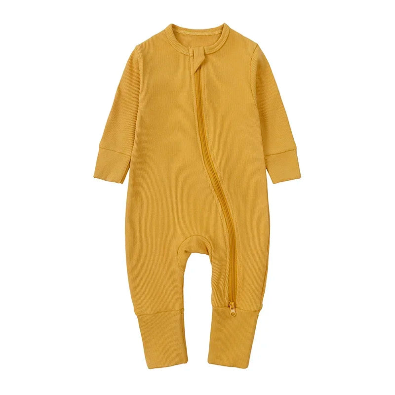 2025 Autumn Newborn Baby Boy Romper Thicken Bamboo Infant Clothes Long Sleeve Ribbed Bodysuit Kid Girl Jumpsuit Sleeper Pajamas