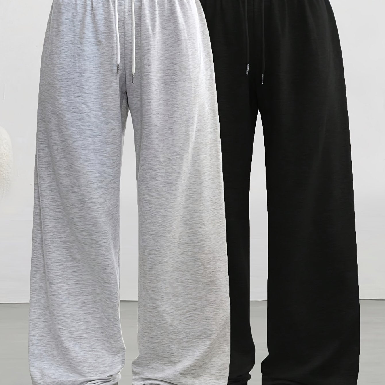2pcs Women'S Casual Pants, Simple Drawstring Joggers for Spring/Summer/Autumn Wide-Leg Lounge Wear
